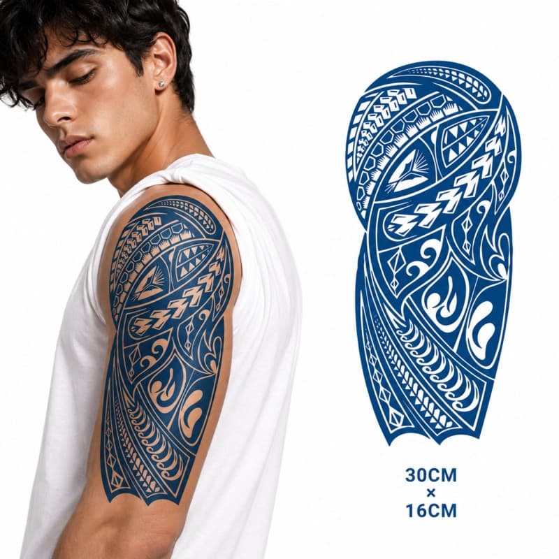 ورقة وملصق تاتو الكتف شبه دائم مقاوم للماء للرجال والنساء حجم 30×16 سم – SAI MAGIC TATTO 250Ml