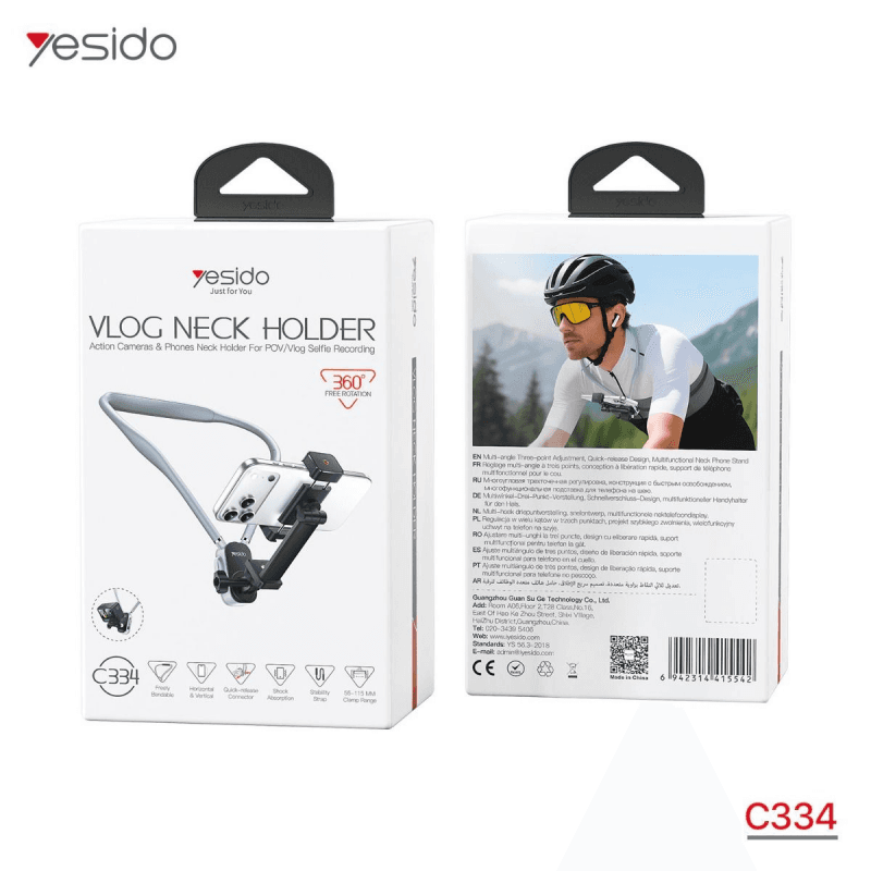 vlog neck holder yesido c334 حامل الجوال والكاميرات التريند على الرقبة مريح ويمنحك تجربة تصوير احترافية وسهلة