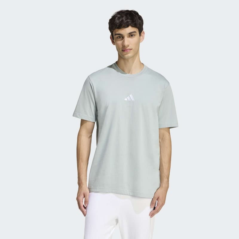 adidas Men's Essentials Small Logo Single Jersey Tee - Green