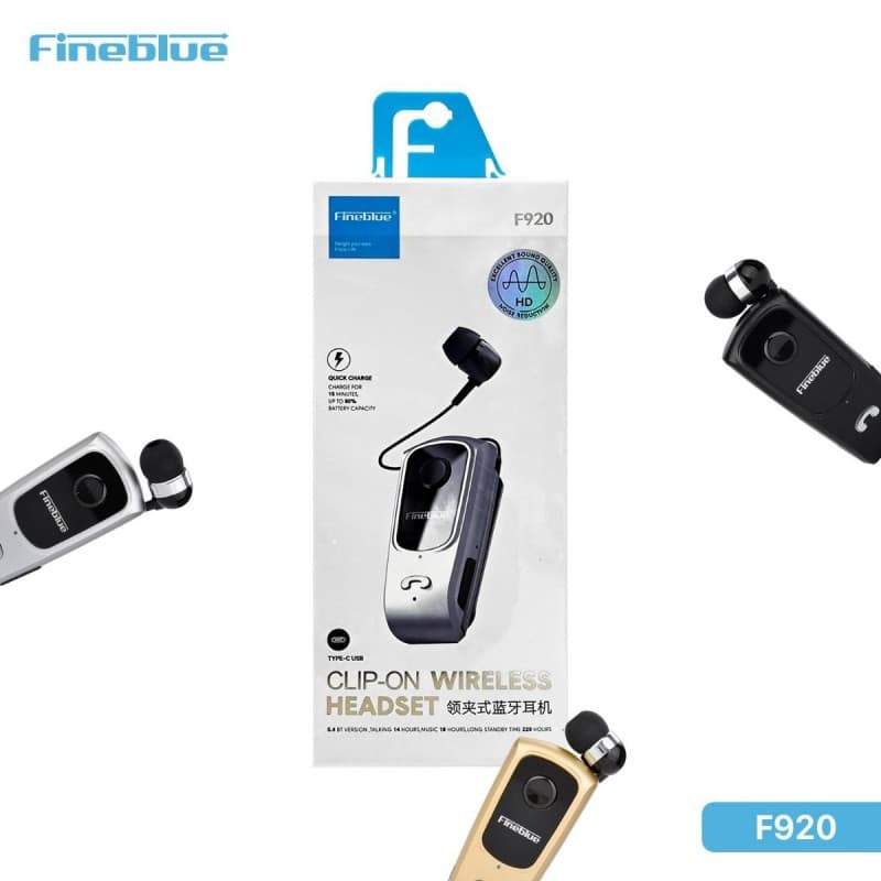 سماعة الاذن F-920 من FineBlue، سماعة اذن رياضية، بتقنية بلوتوث، قابلة للتحكم عن بعد.