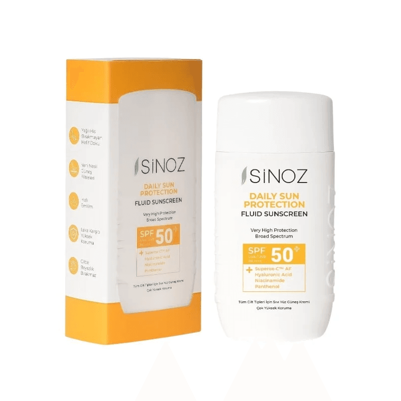 Sinoz Spf50+ Daily Use Fluid Sunscreen – Hybrid Formula with Next Generation Sun Filters 50ml