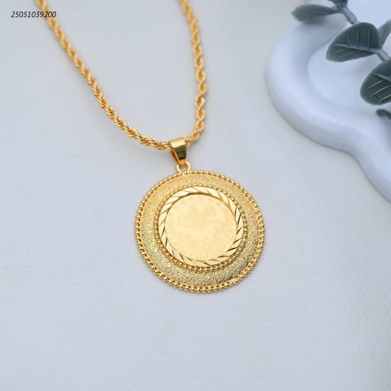 سنسال كلاسيكي نقش عثماني مع اطار رش سكر أنيق لون ذهبي