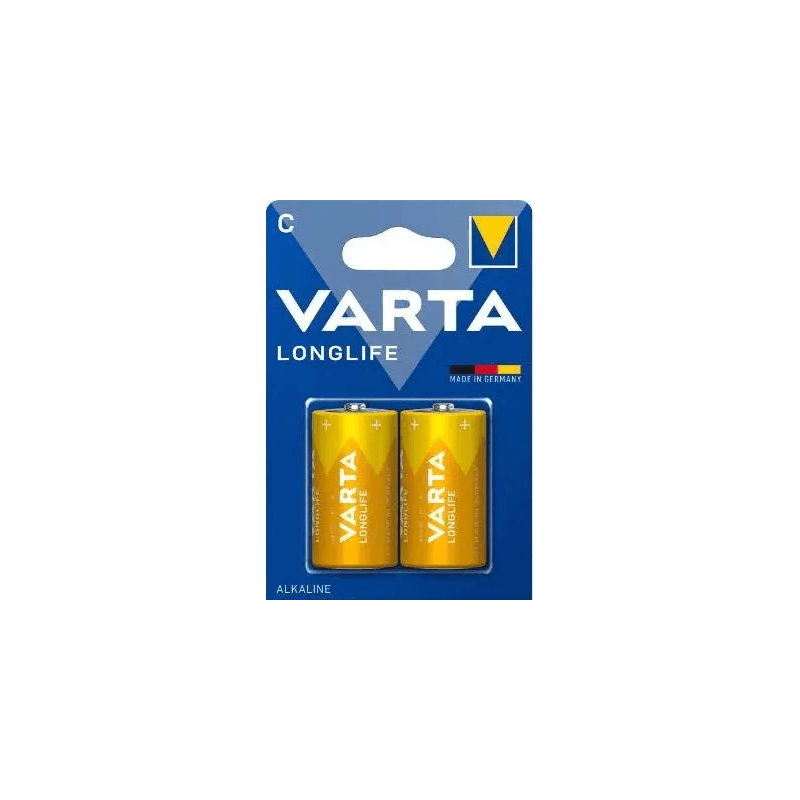 VARTA C Mono Batteries Pack of 2 Longlife, Alkaline 1.5 V