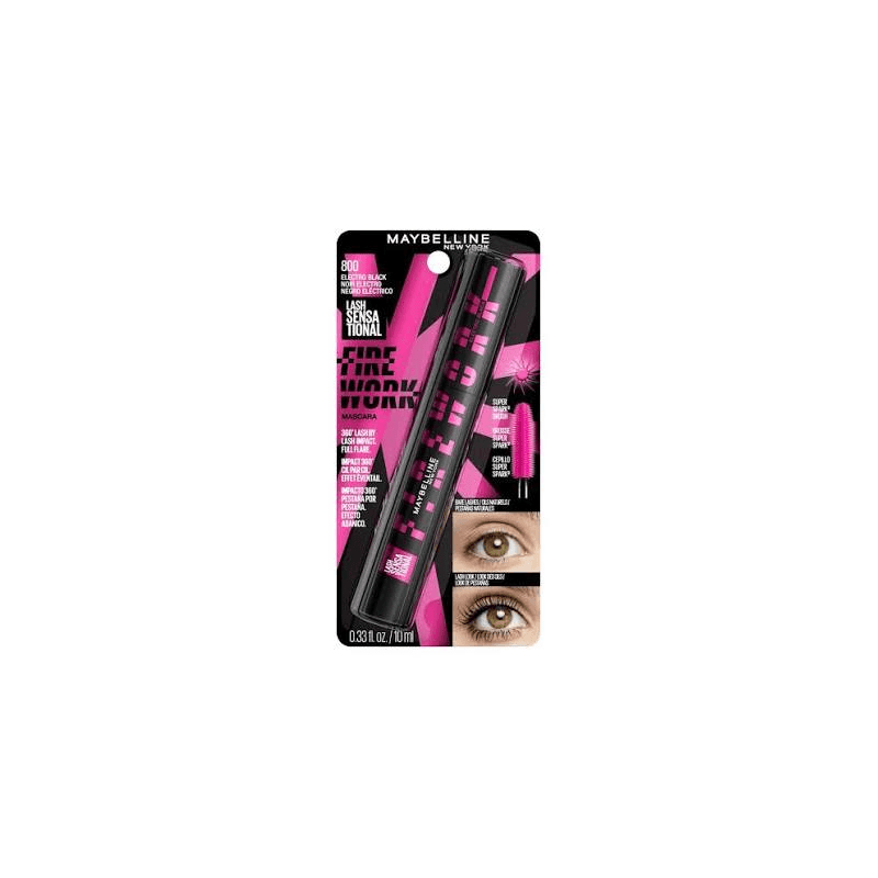 Maybelline Lash Sensational Firework Washable Mascara Makeup Electro Black 0.33 Fl Oz