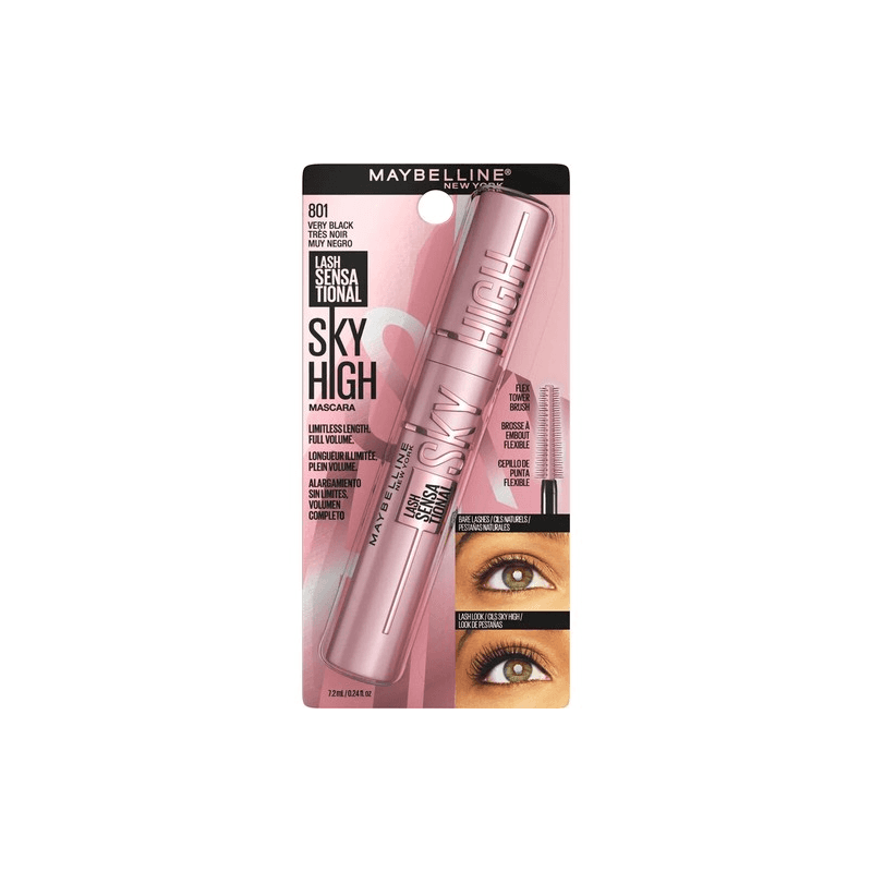 Maybelline Lash Sensational Sky High Waterproof Mascara Makeup Very Black 0.2 Fl Oz